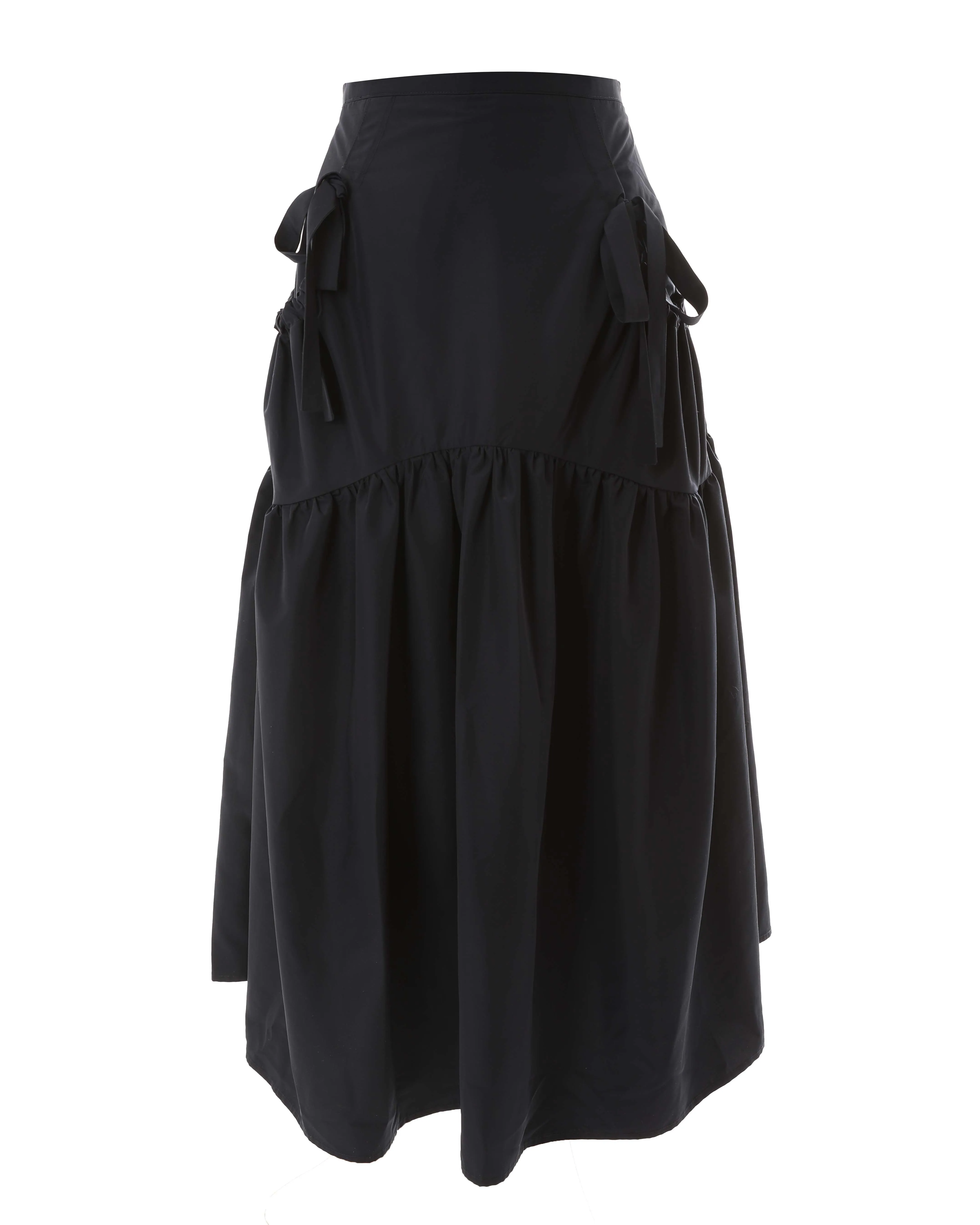 skirt midi with pocket bows - navy