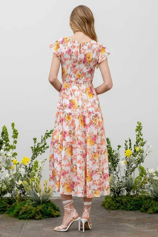 Smocked Floral Dress