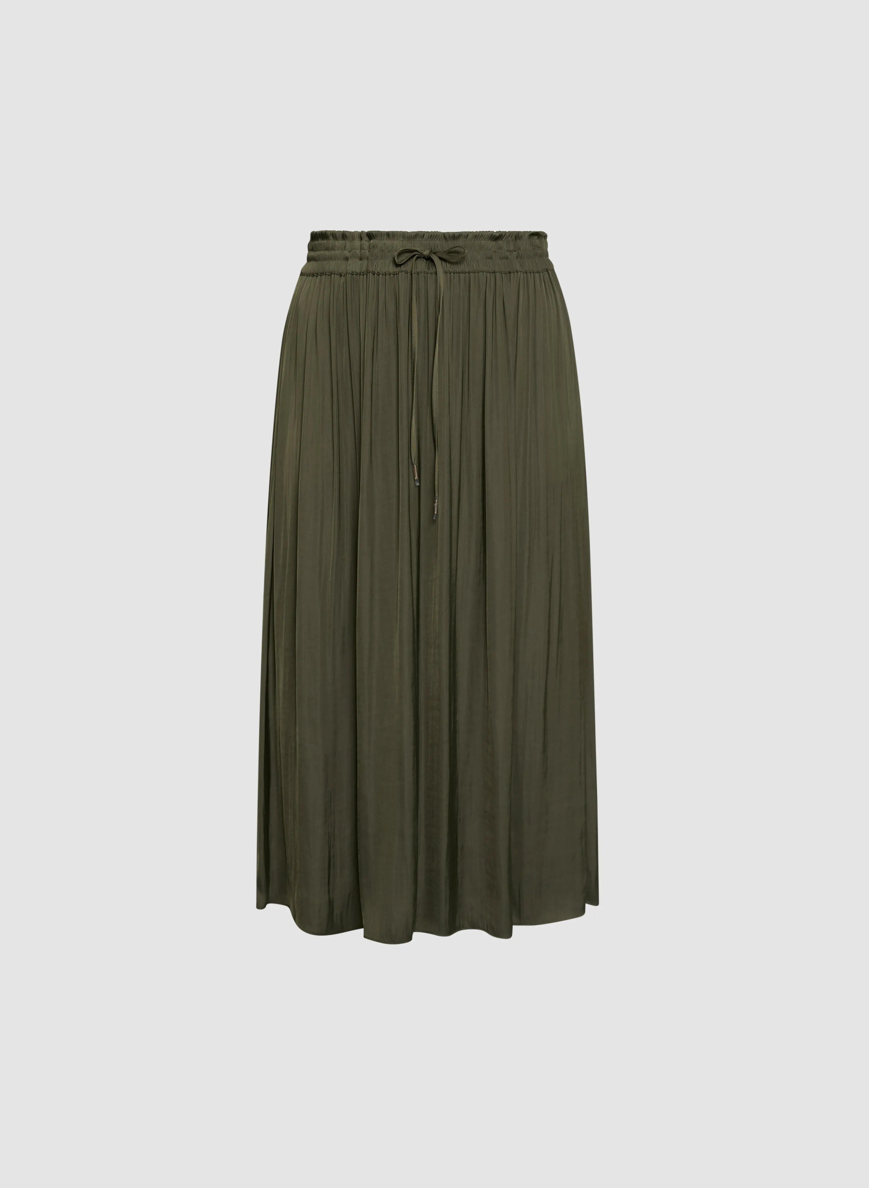 Smocked Waist Satin Maxi Skirt