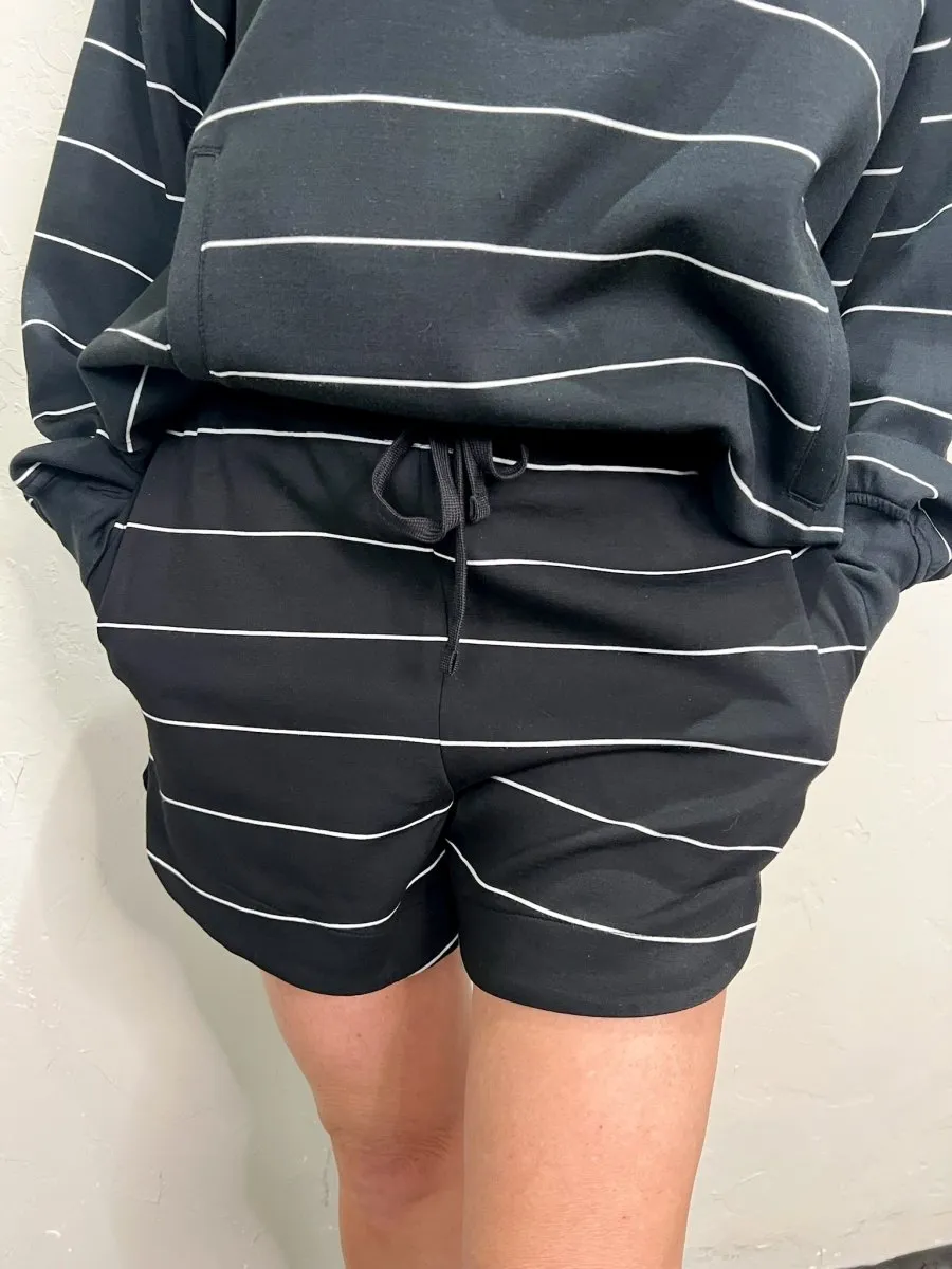 Studio Stripe Shorts - Black