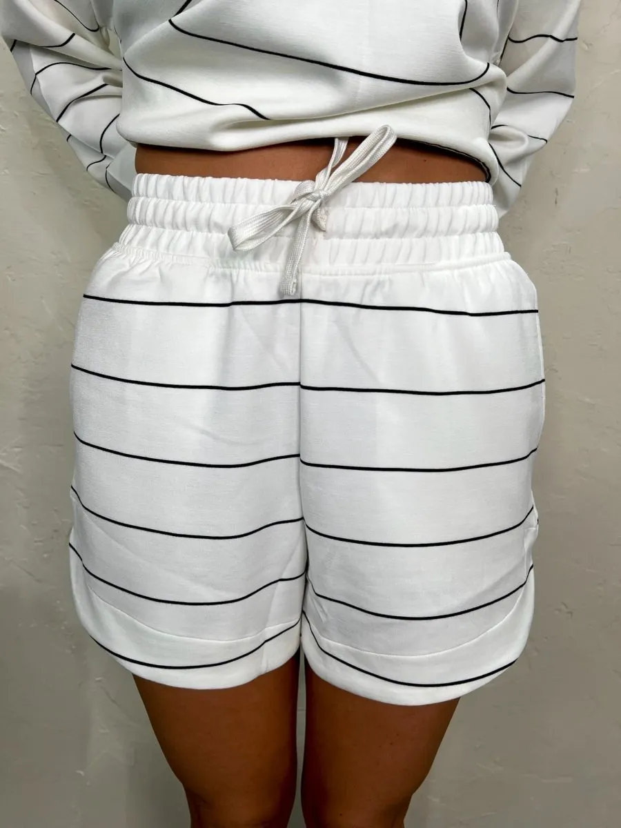 Studio Stripe Shorts - White