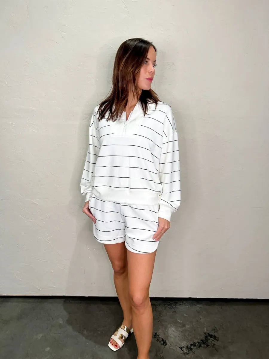 Studio Stripe Shorts - White
