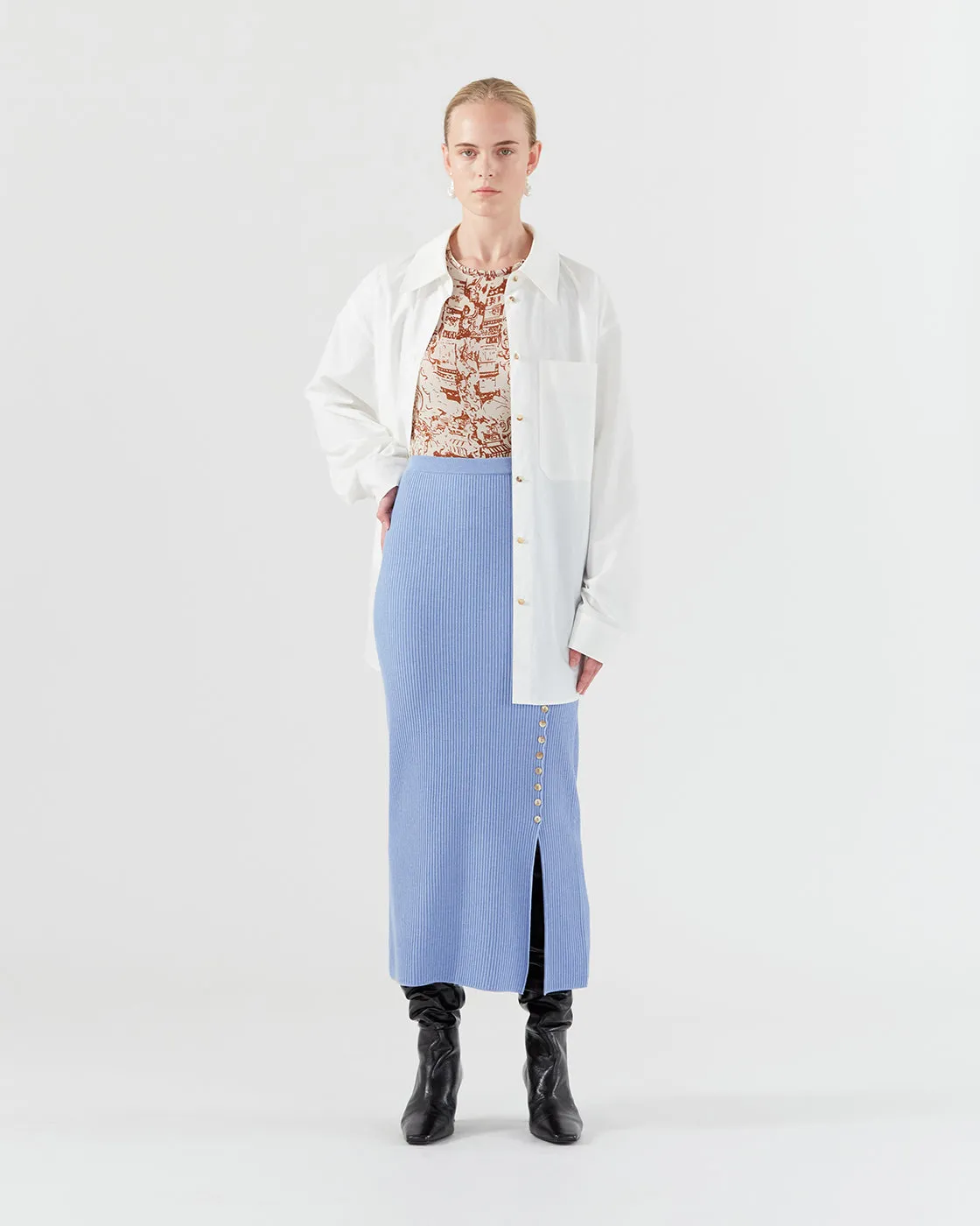Suri Skirt Viscose Blend Blue