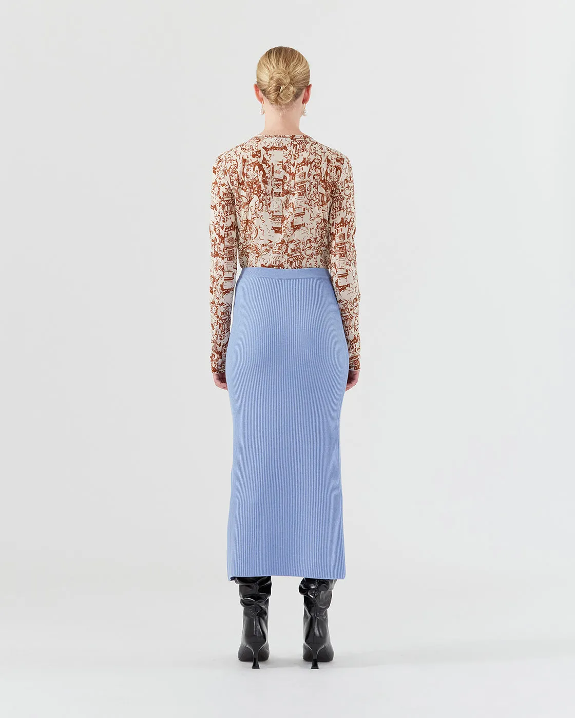 Suri Skirt Viscose Blend Blue