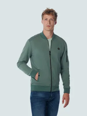 Sweater Full Zipper Waffle Jacquard Stretch Bomber | Steel