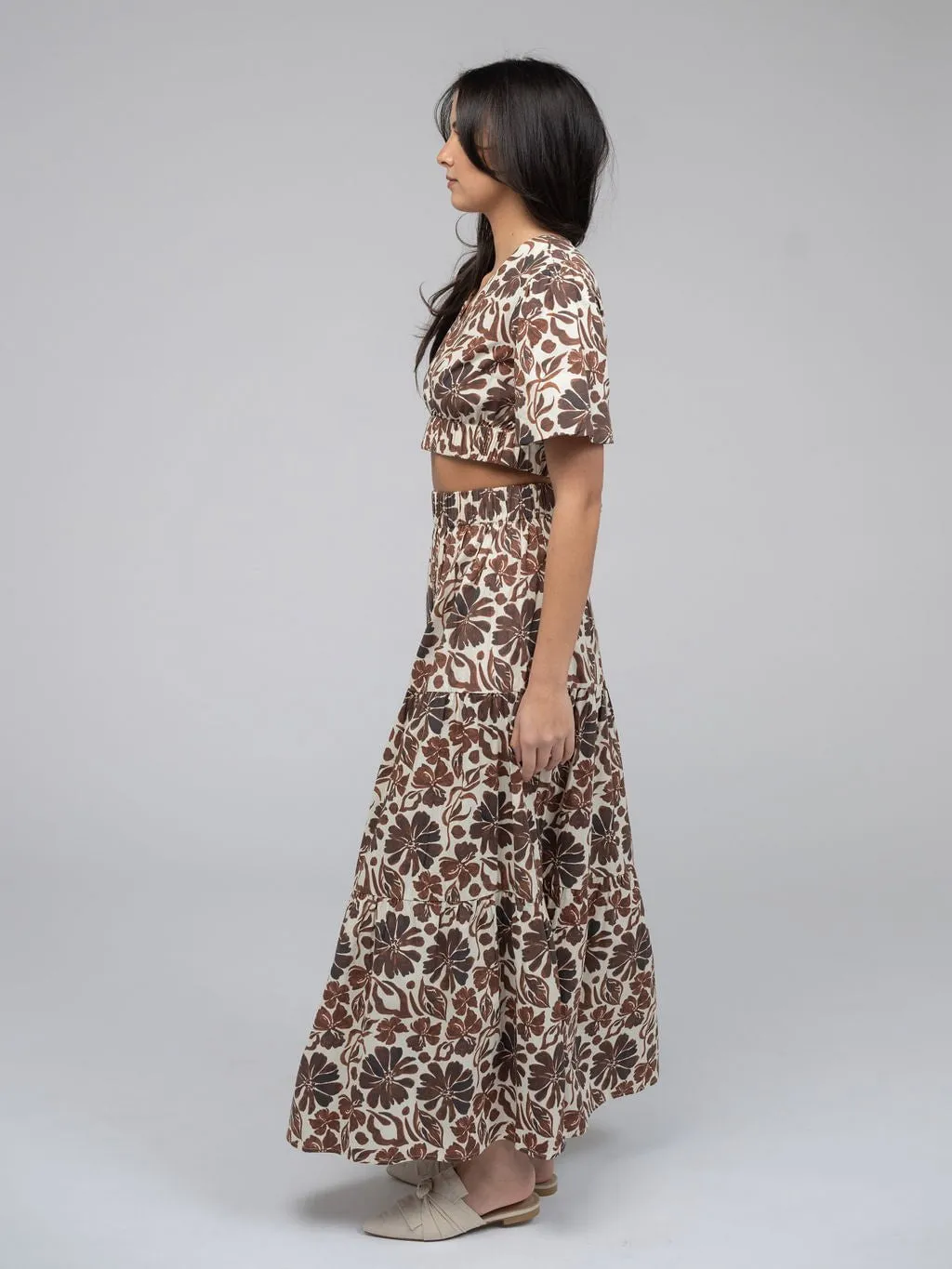 The Abby Skirt | Brown Flower Power