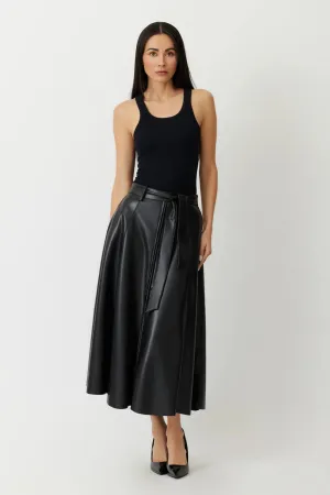 The Pembroke - Black Ethical Leather Maxi Skirt