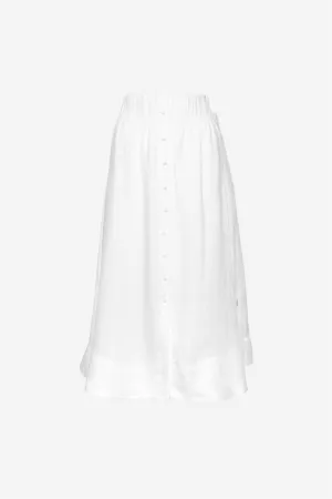 Thea Linen Skirt White