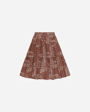 Tiered Midi Skirt || Brick Bandana