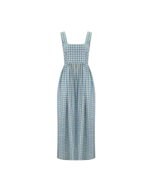 TULIP MAXI DRESS BLUE YELLOW CHECK