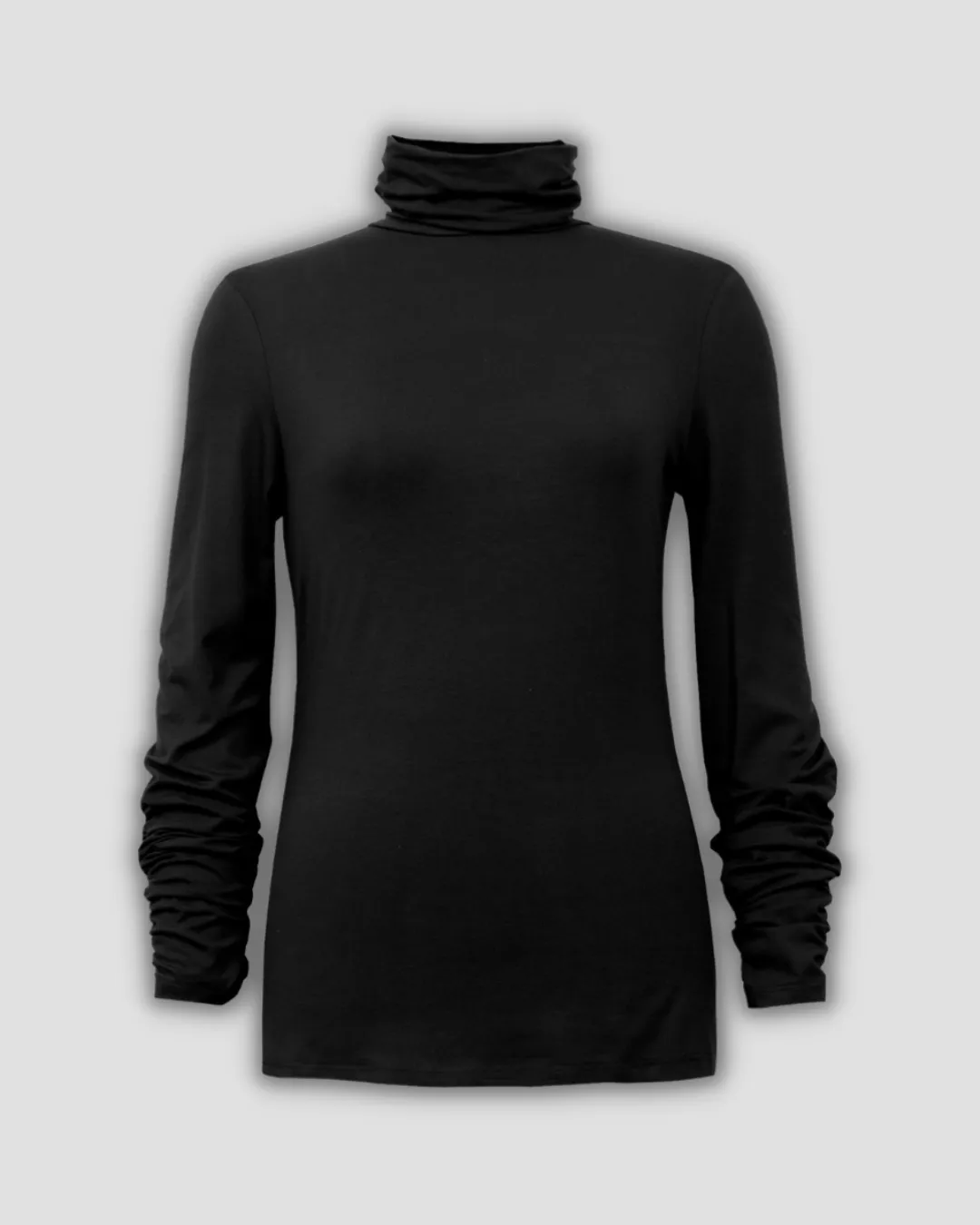 Turtleneck w Rouching at Sleeve