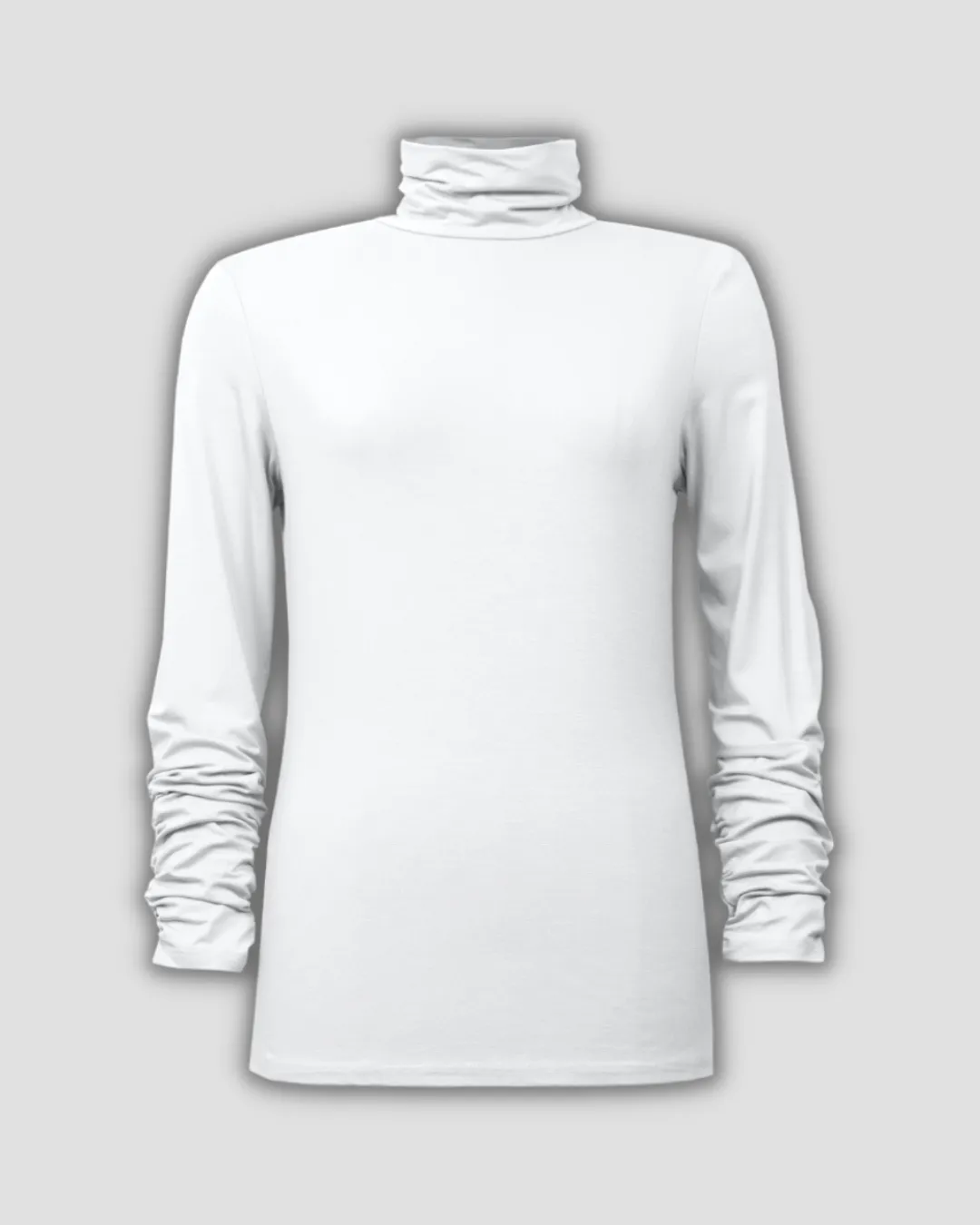 Turtleneck w Rouching at Sleeve