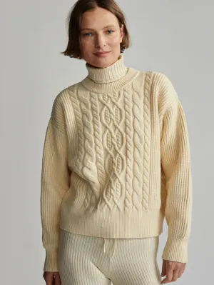 Varley Mondain Cable Knit, Whitecap Grey