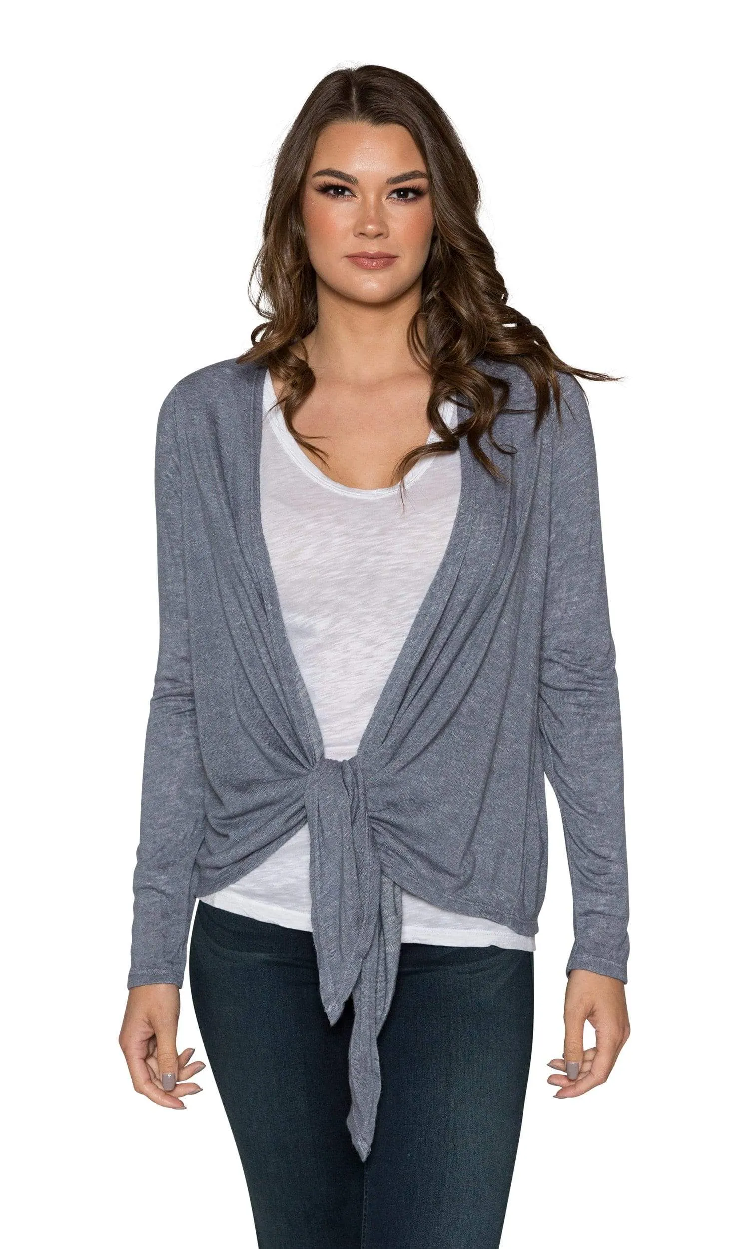 Velvet by Graham & Spencer Margaret Textured Knit Tie Front Cardigan