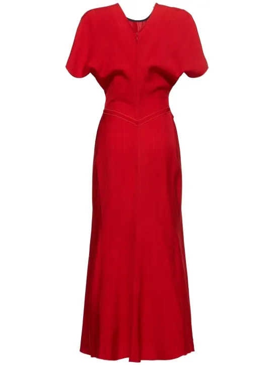 Victoria Beckham   Gathered viscose midi dress 