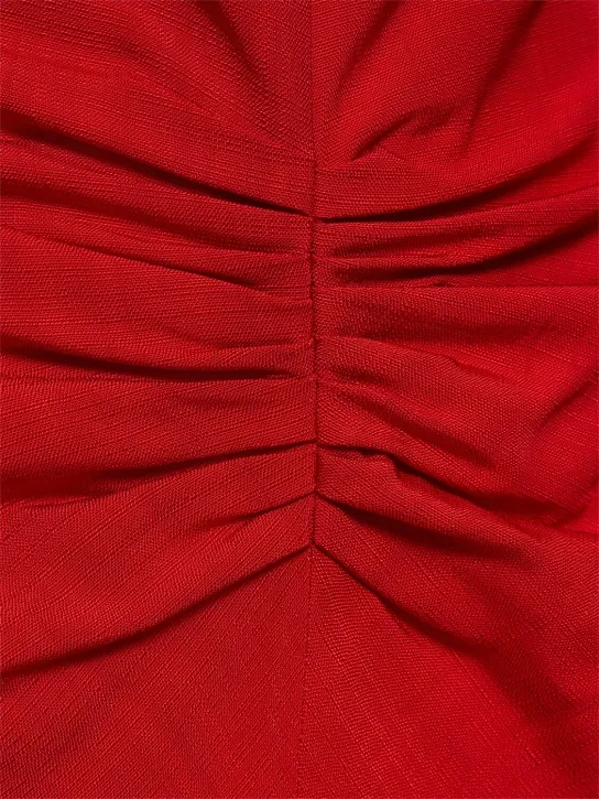 Victoria Beckham   Gathered viscose midi dress 