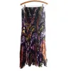 Vintage Flair Animal Print Crinkle Pleated Midi Skirt size XL
