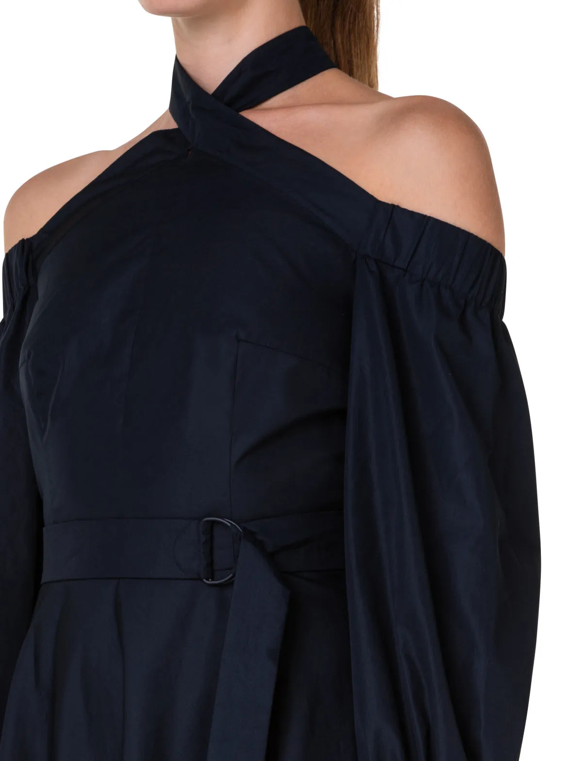 Washed Cotton Poplin Midi Dress