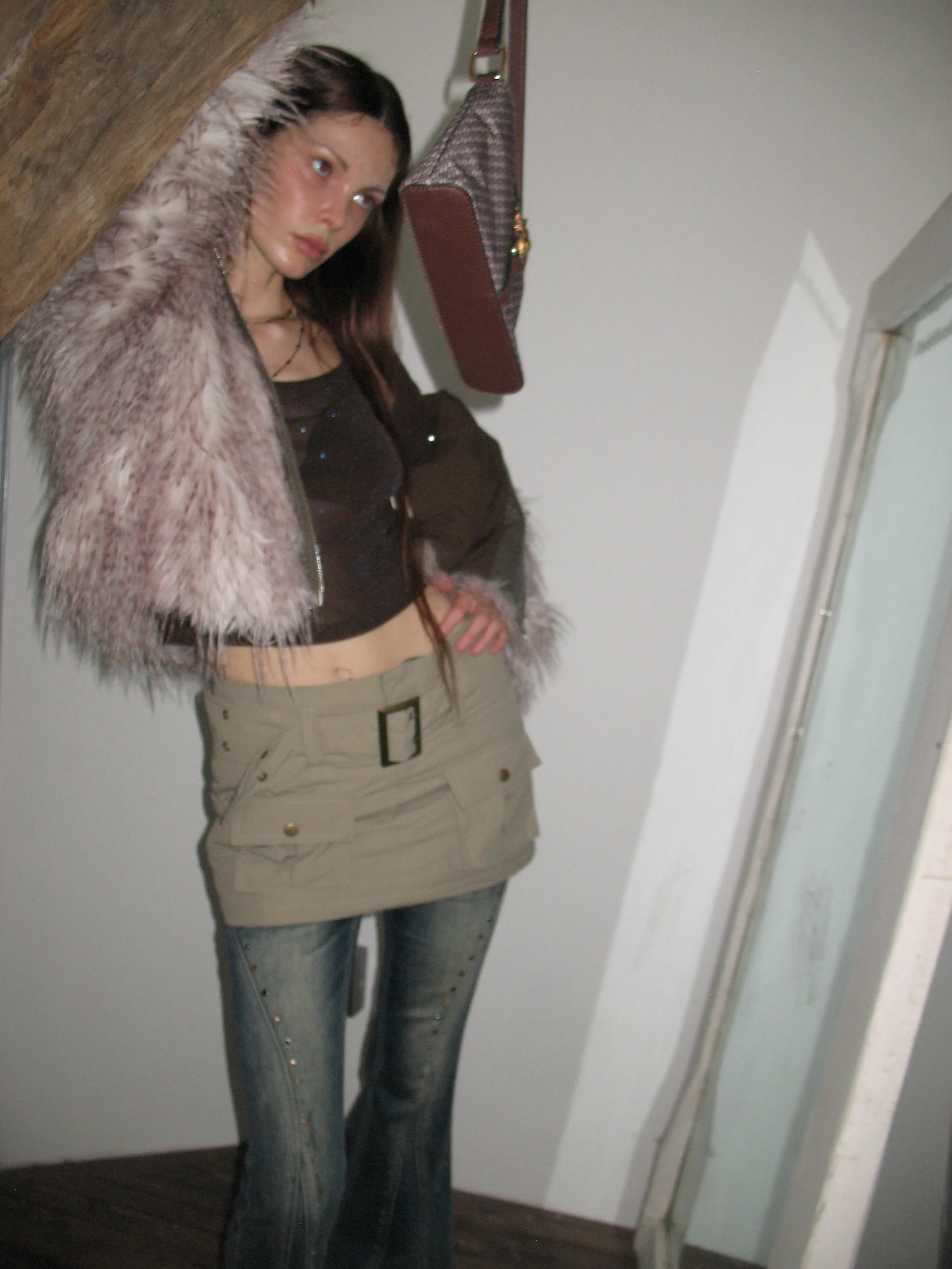 White Lightweight Down  Mini Skirt