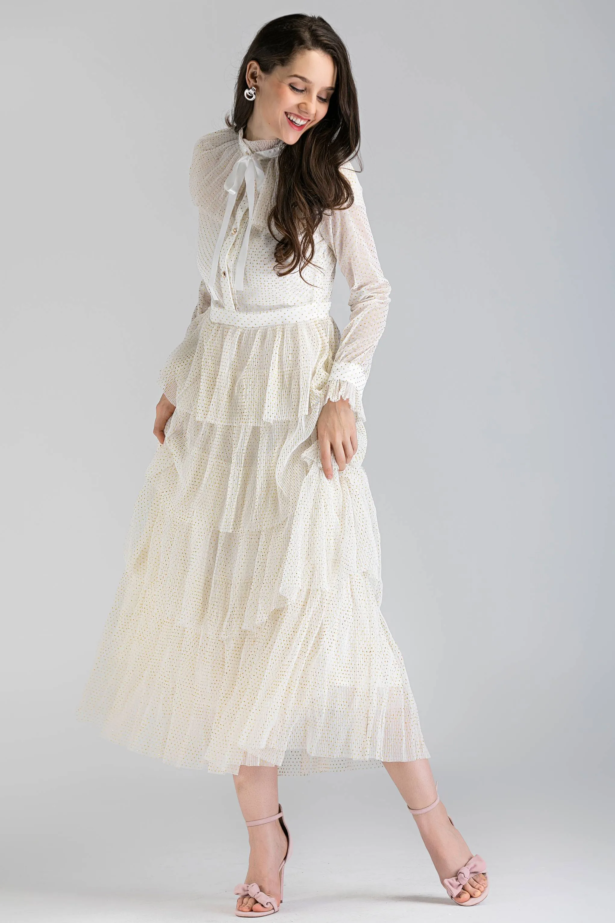 White Sparkle Maxi Dress