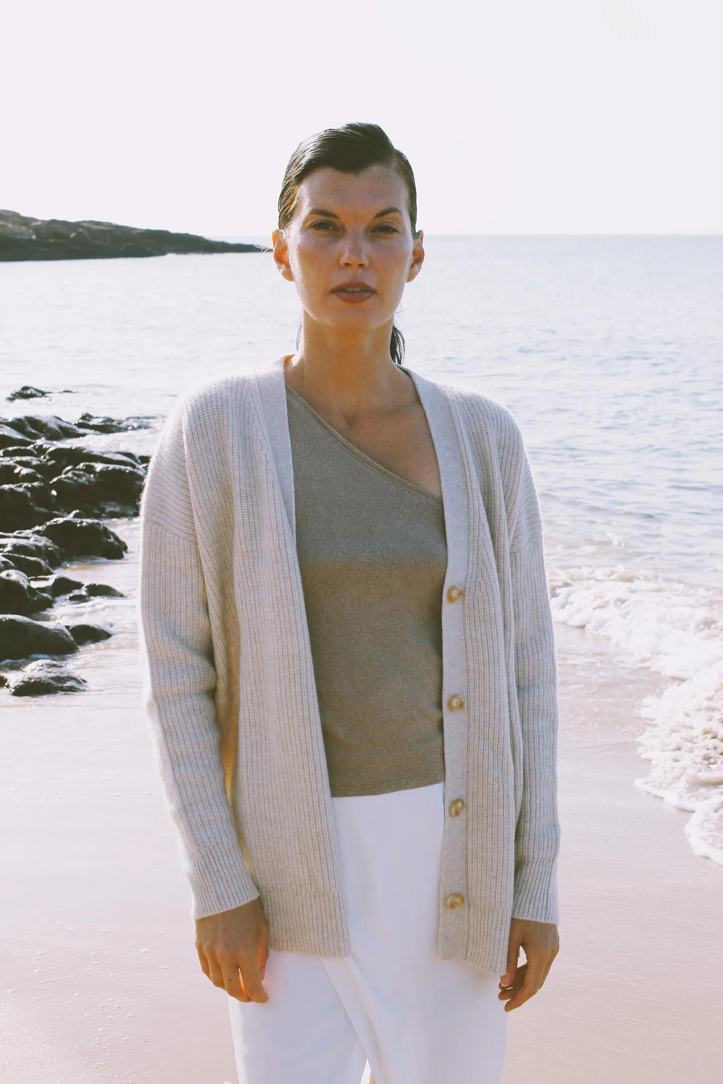 Willa Cashmere Cardigan - Natural