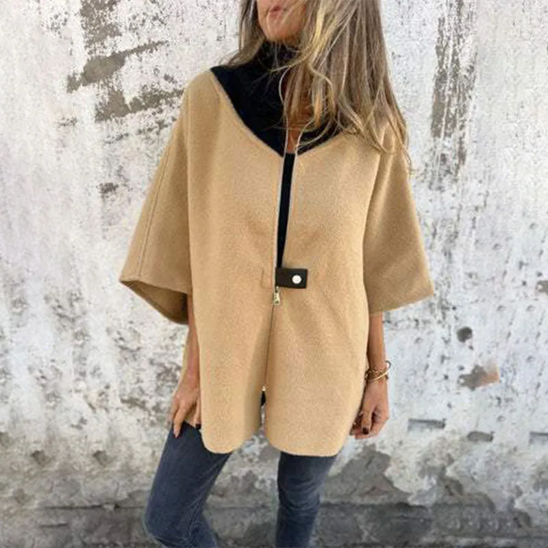 Women's Casual Stand Collar Half-zip Jacket