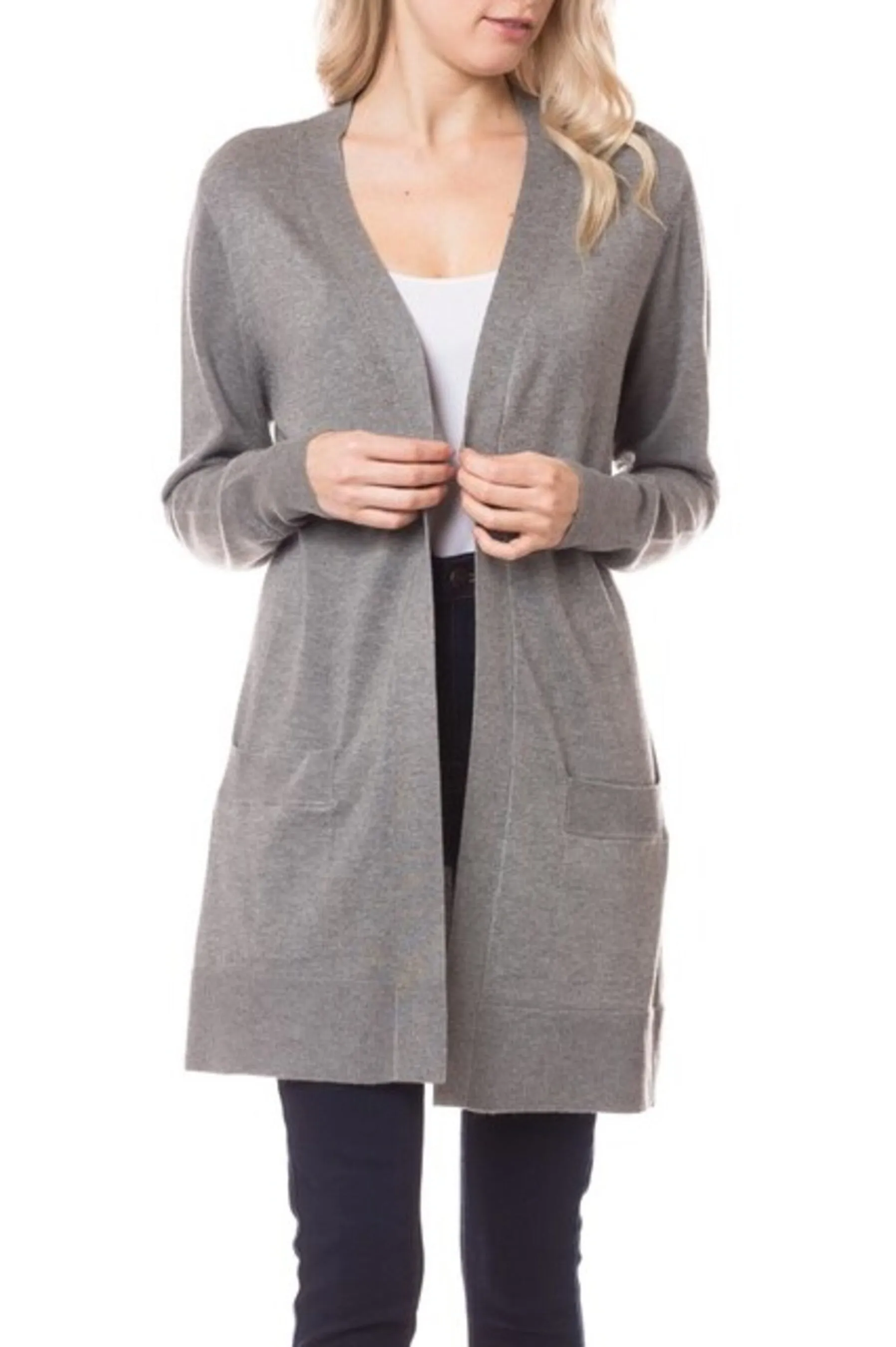 Women's Open front long sleeve cardigan sweater