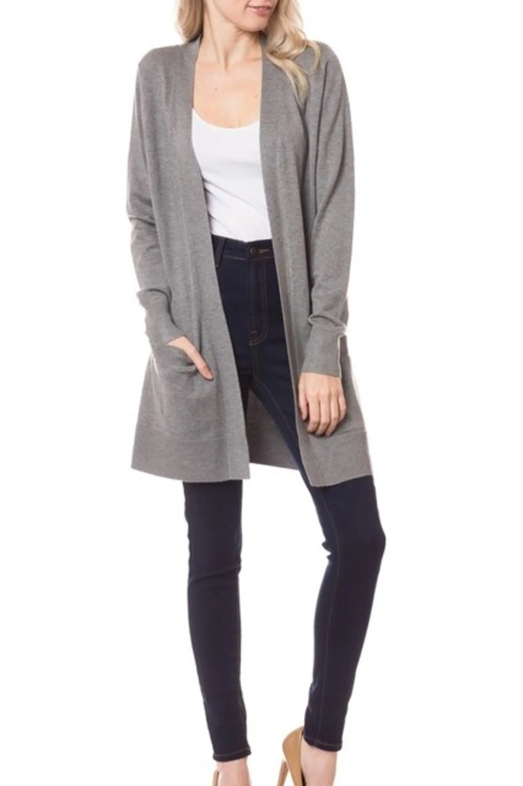 Women's Open front long sleeve cardigan sweater