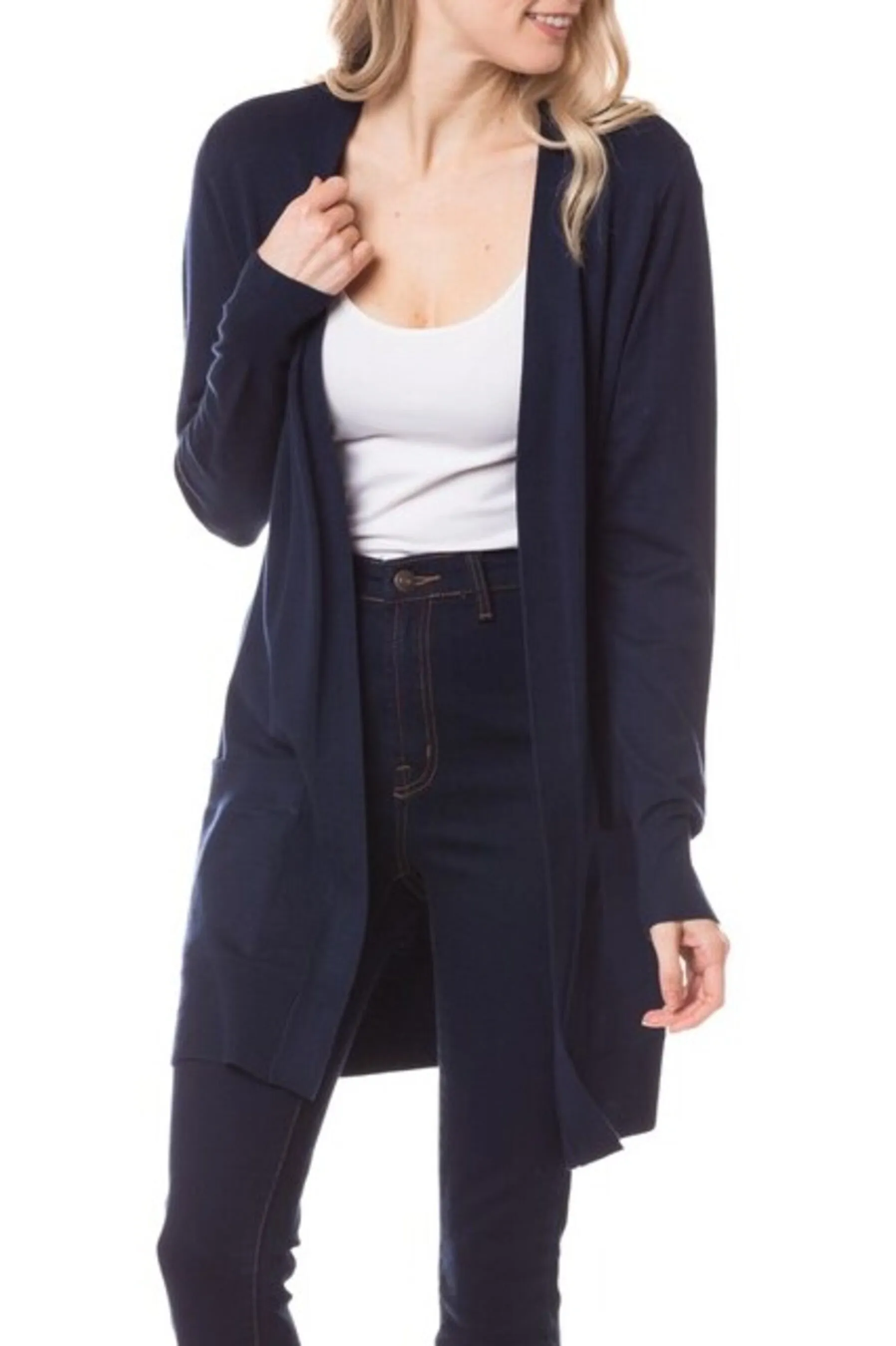 Women's Open front long sleeve cardigan sweater