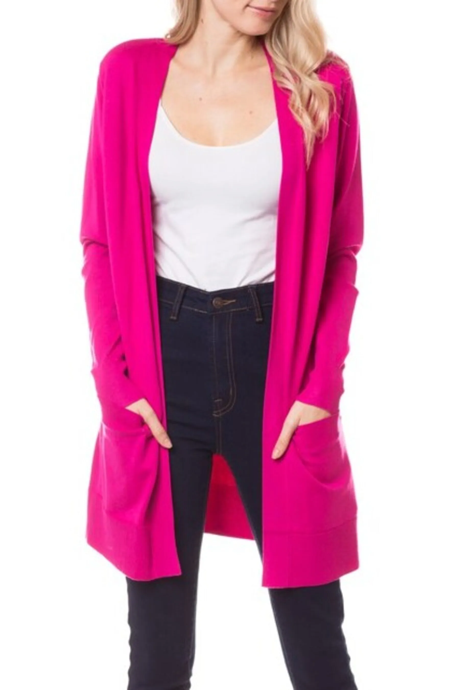 Women's Open front long sleeve cardigan sweater
