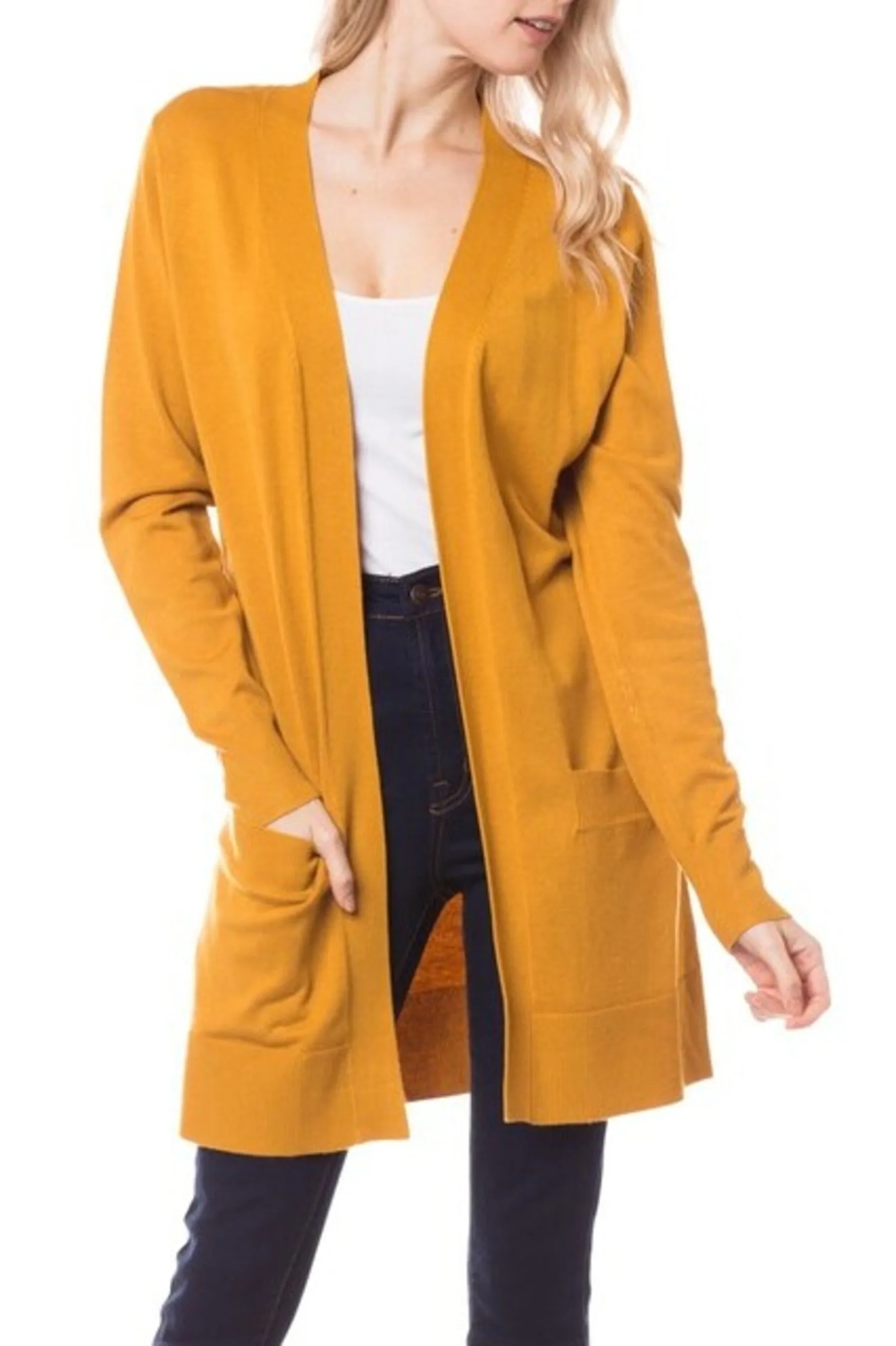 Women's Open front long sleeve cardigan sweater