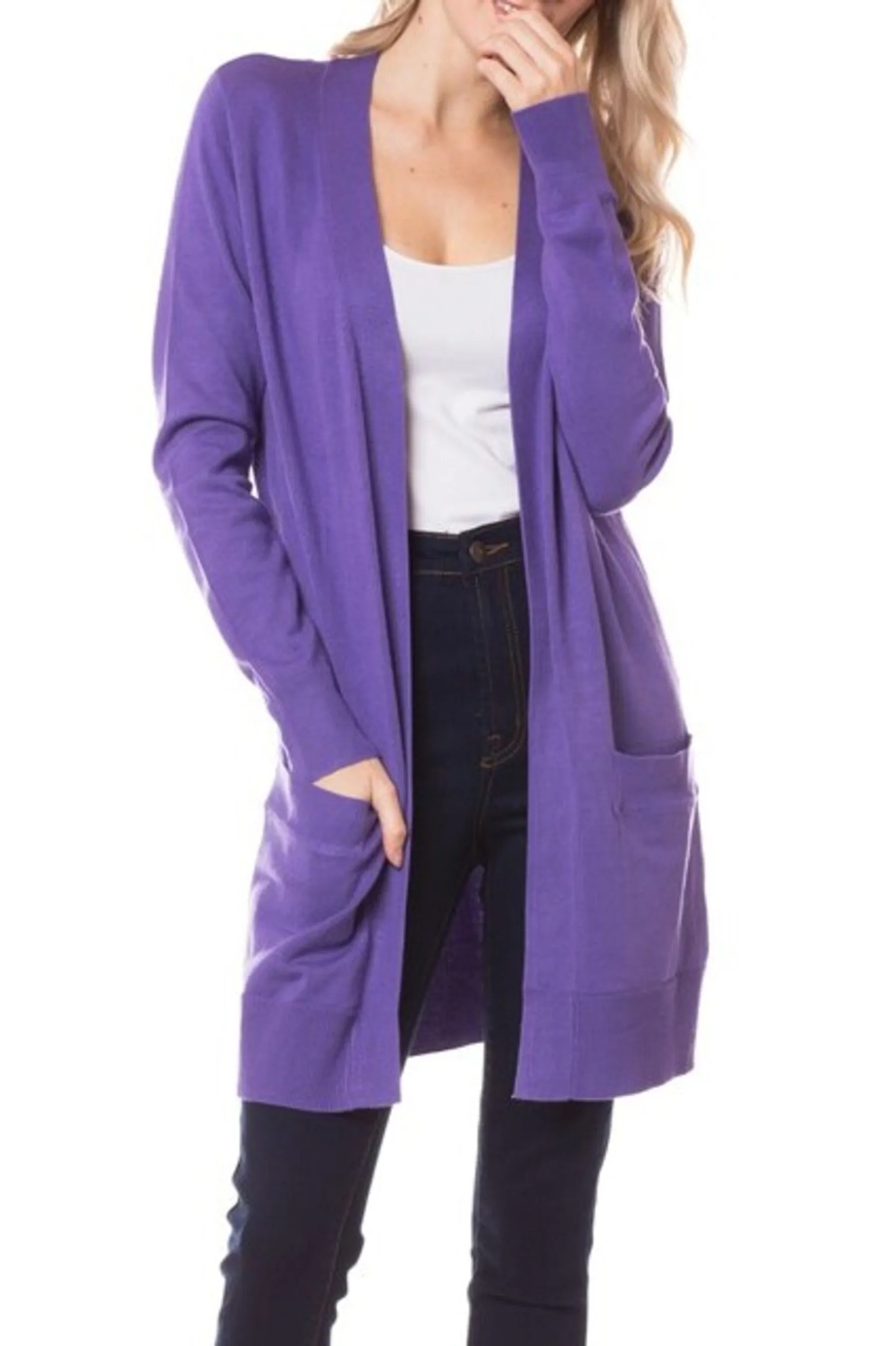 Women's Open front long sleeve cardigan sweater