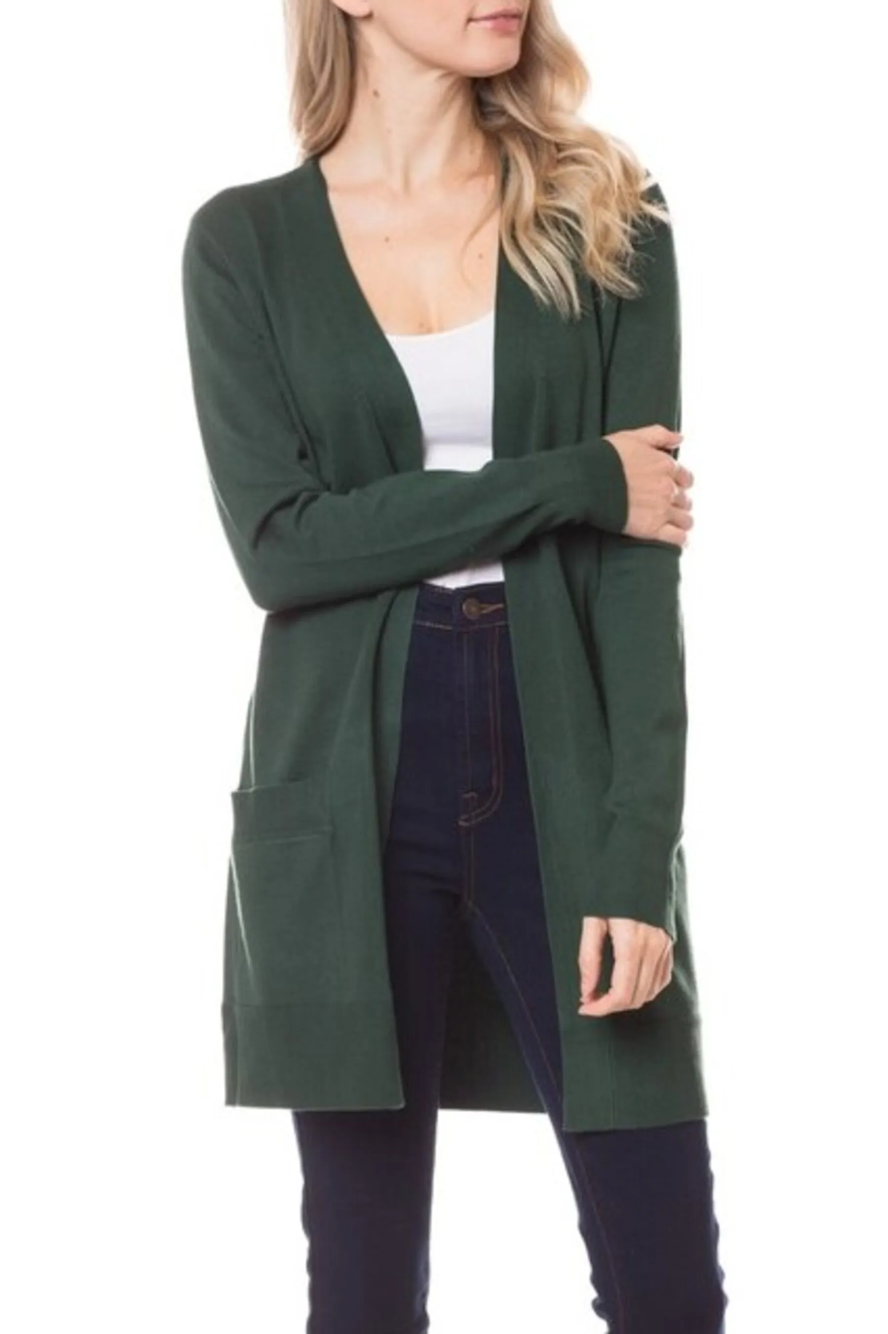 Women's Open front long sleeve cardigan sweater