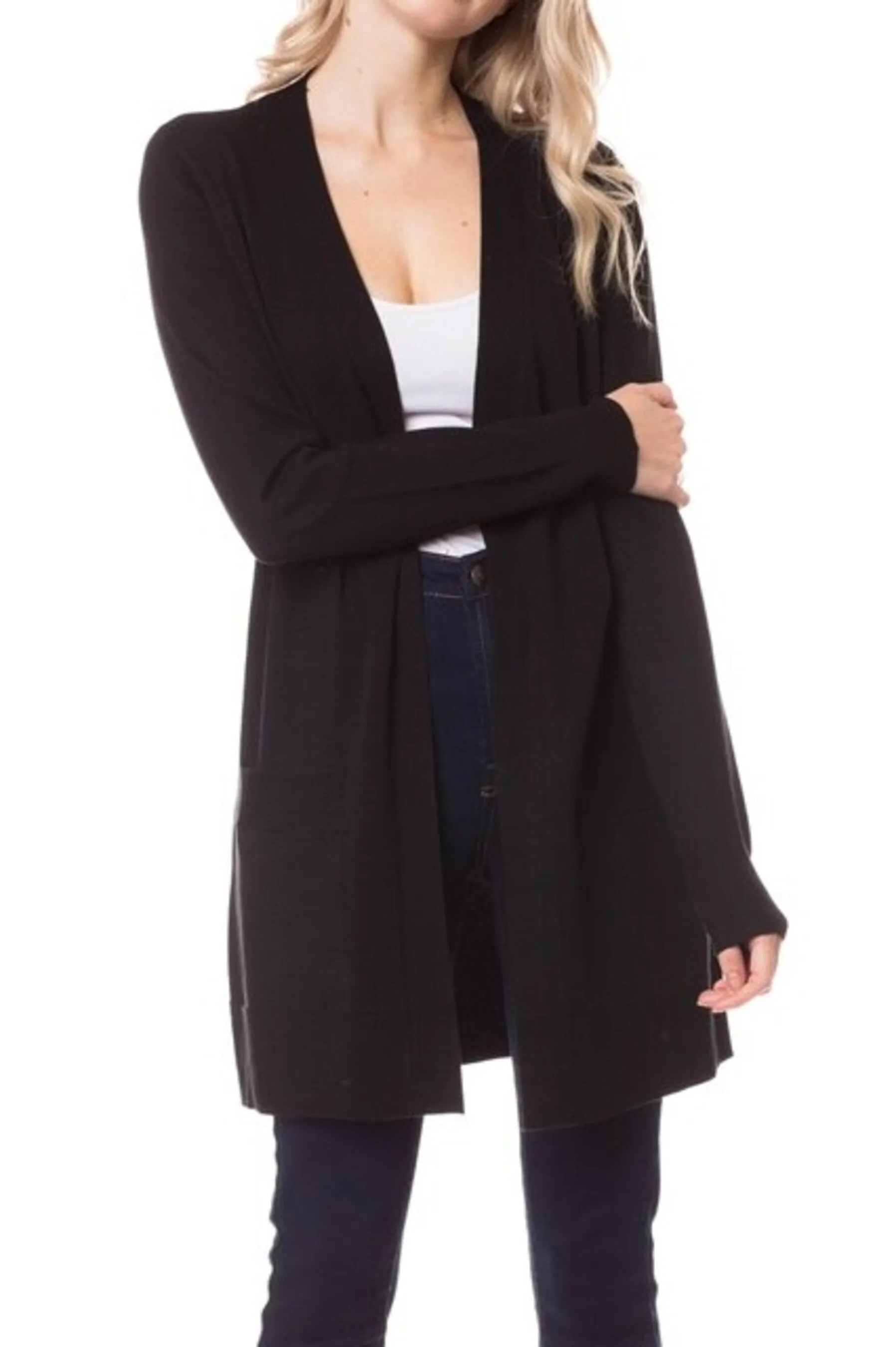 Women's Open front long sleeve cardigan sweater