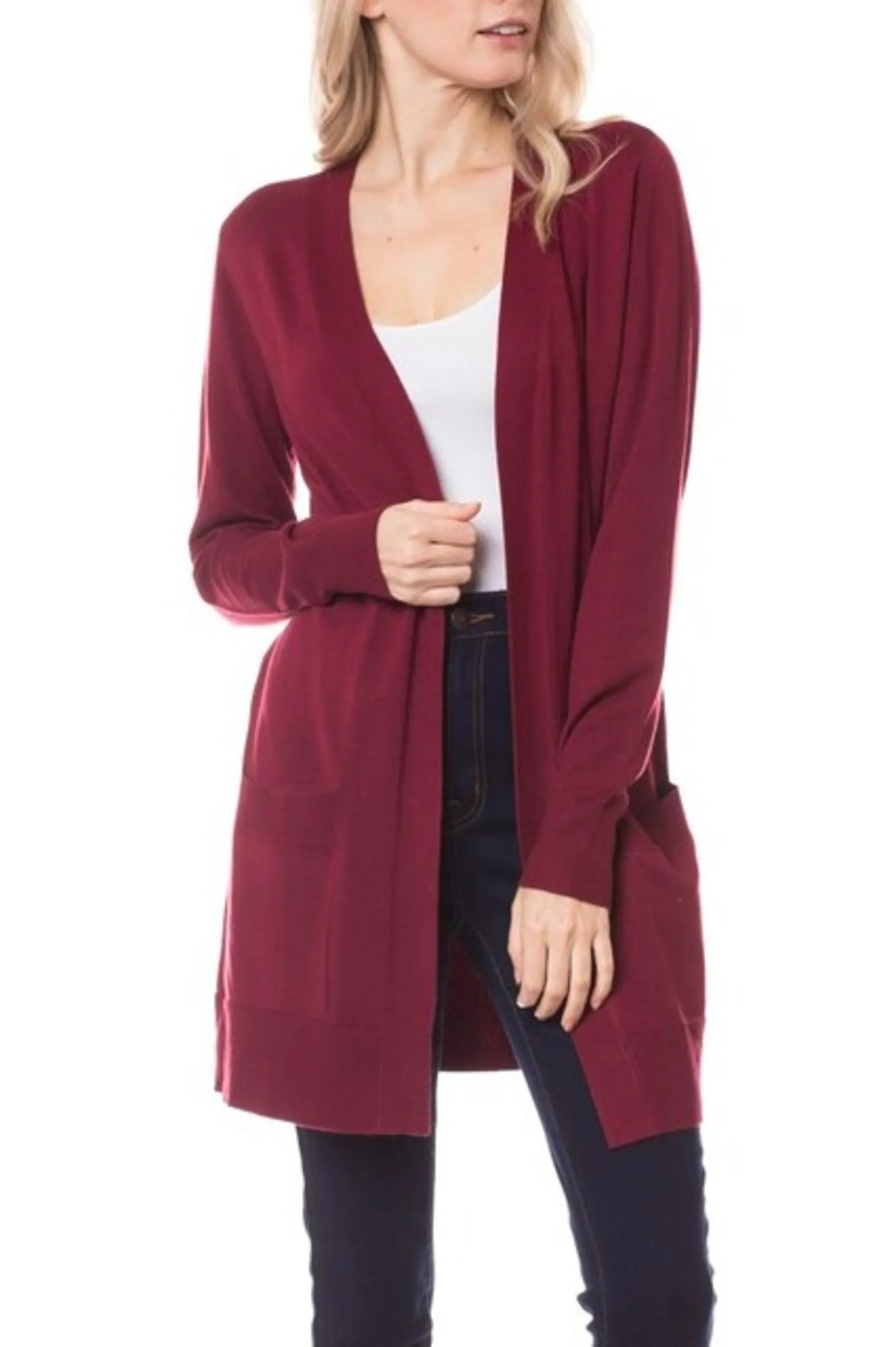 Women's Open front long sleeve cardigan sweater