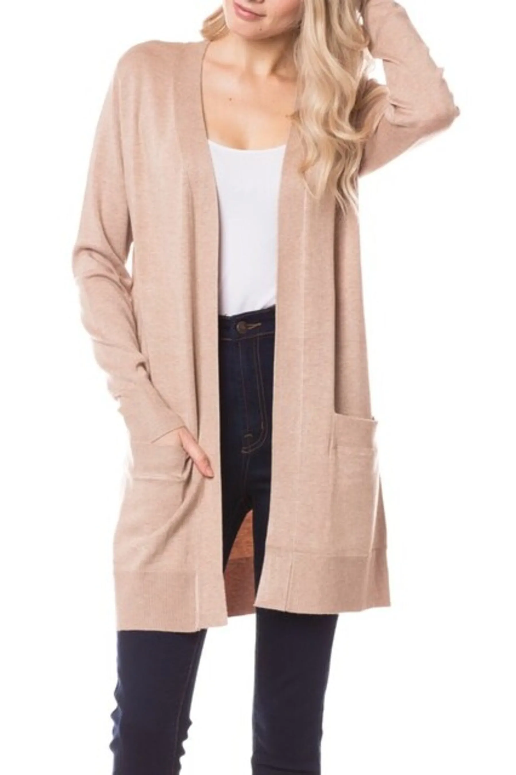 Women's Open front long sleeve cardigan sweater