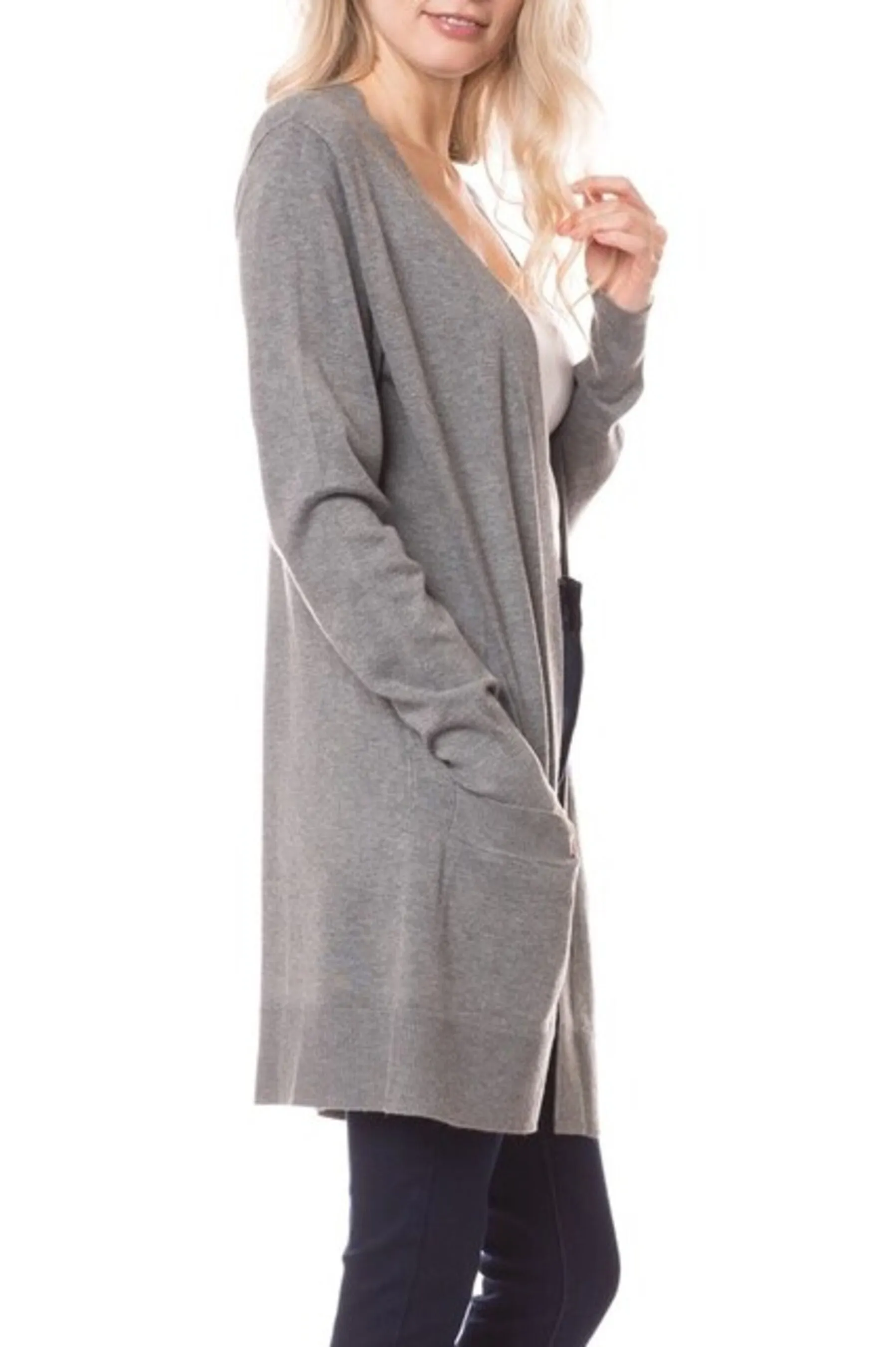 Women's Open front long sleeve cardigan sweater