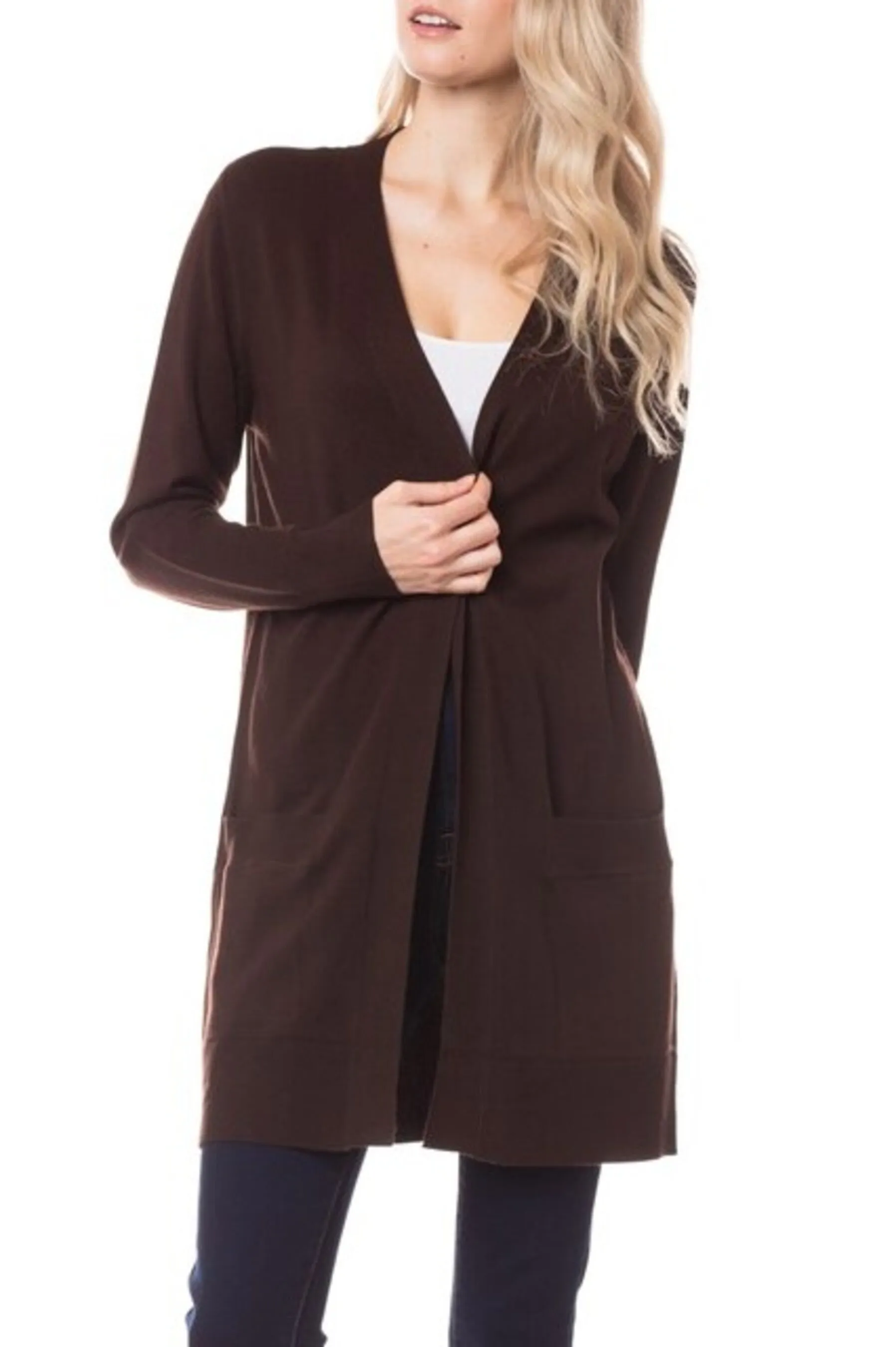Women's Open front long sleeve cardigan sweater