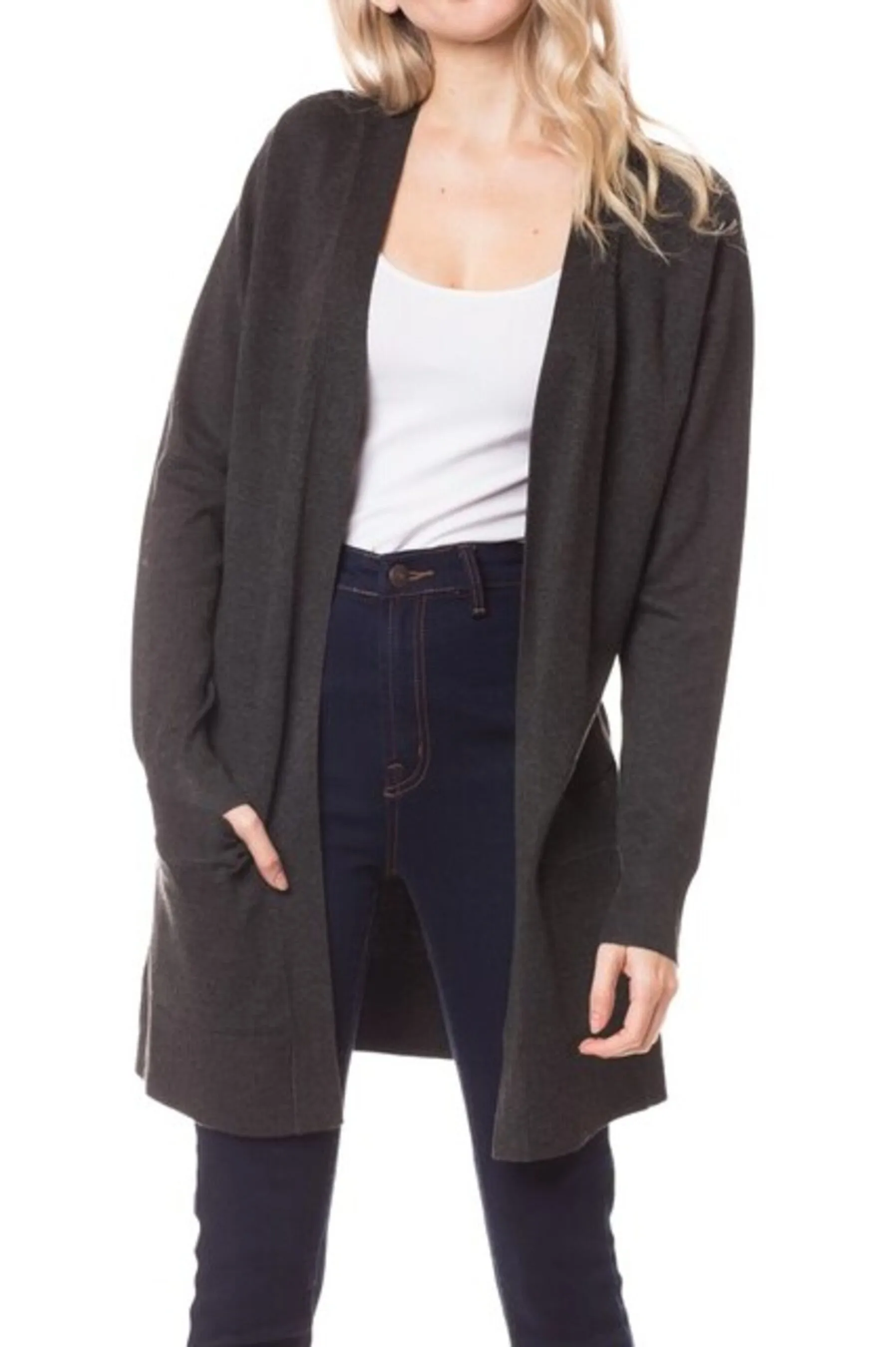 Women's Open front long sleeve cardigan sweater
