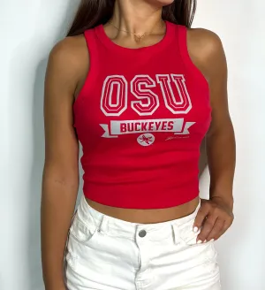 Womens OSU Outline Micro Rib Tank