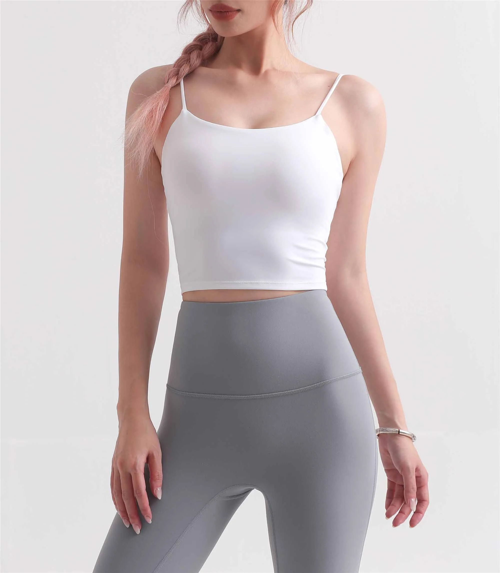 WX1480-LC Lycra Slimming Hot Yoga Bra with Suspenders Sports vest with chest pads Wear fitness underwear over