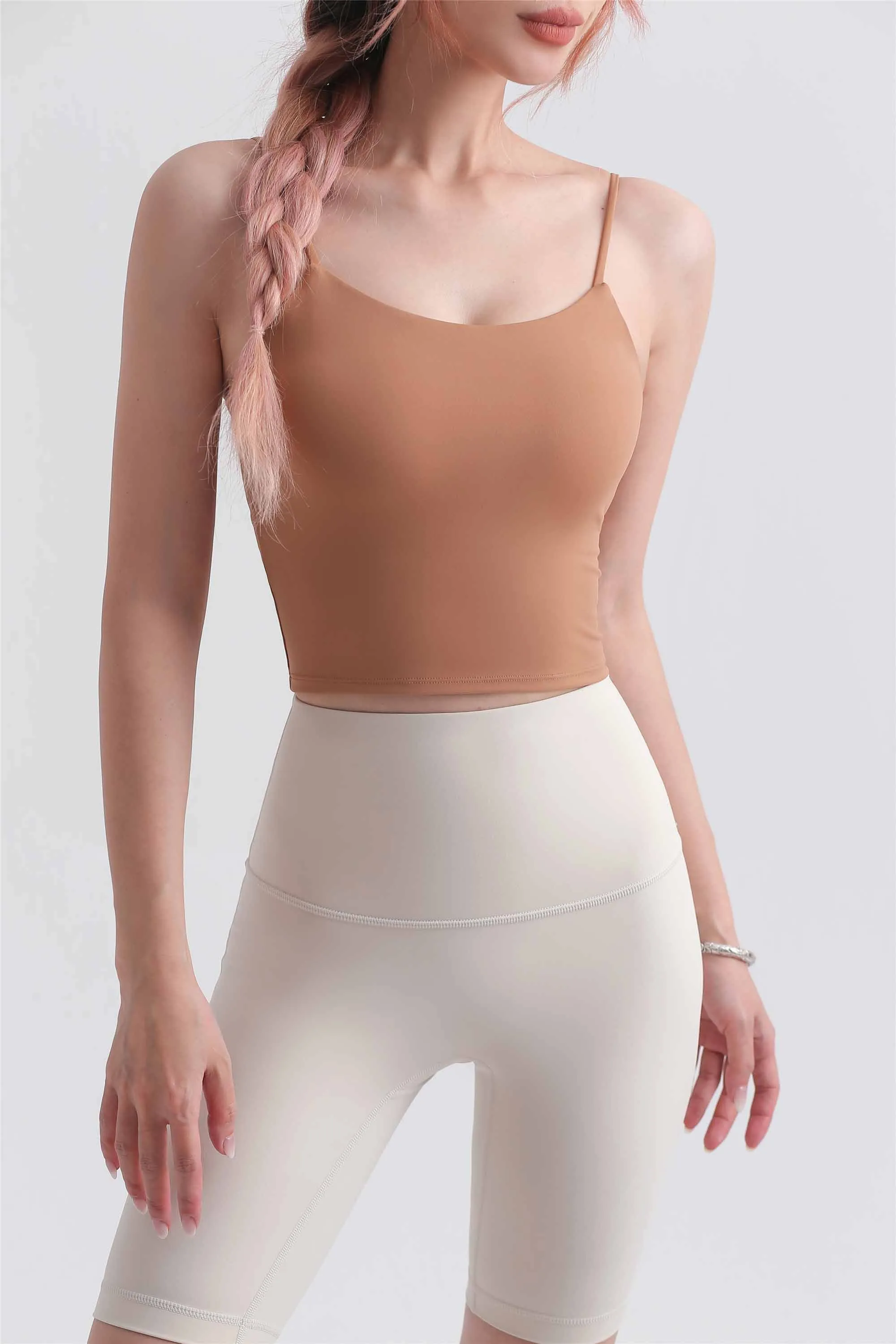 WX1480-LC Lycra Slimming Hot Yoga Bra with Suspenders Sports vest with chest pads Wear fitness underwear over