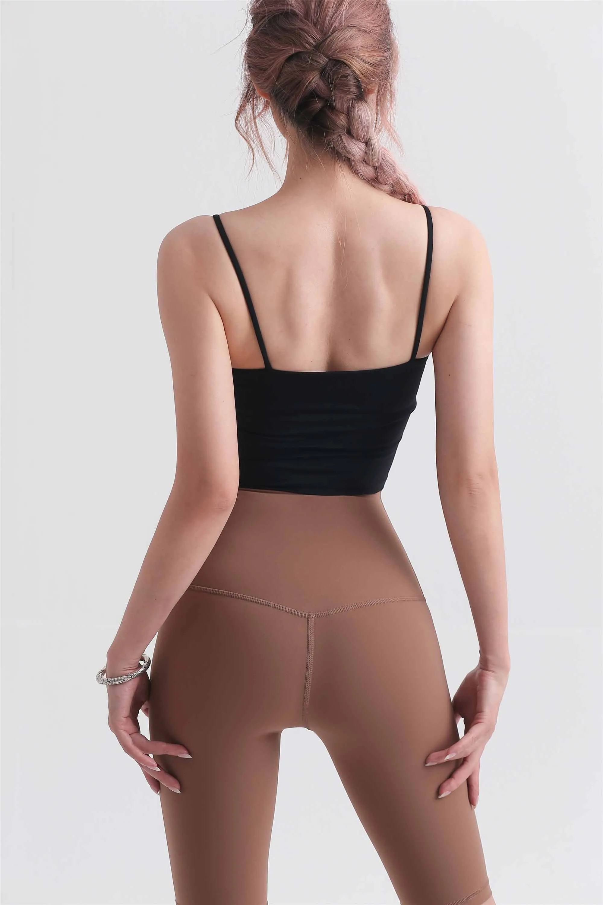 WX1480-LC Lycra Slimming Hot Yoga Bra with Suspenders Sports vest with chest pads Wear fitness underwear over
