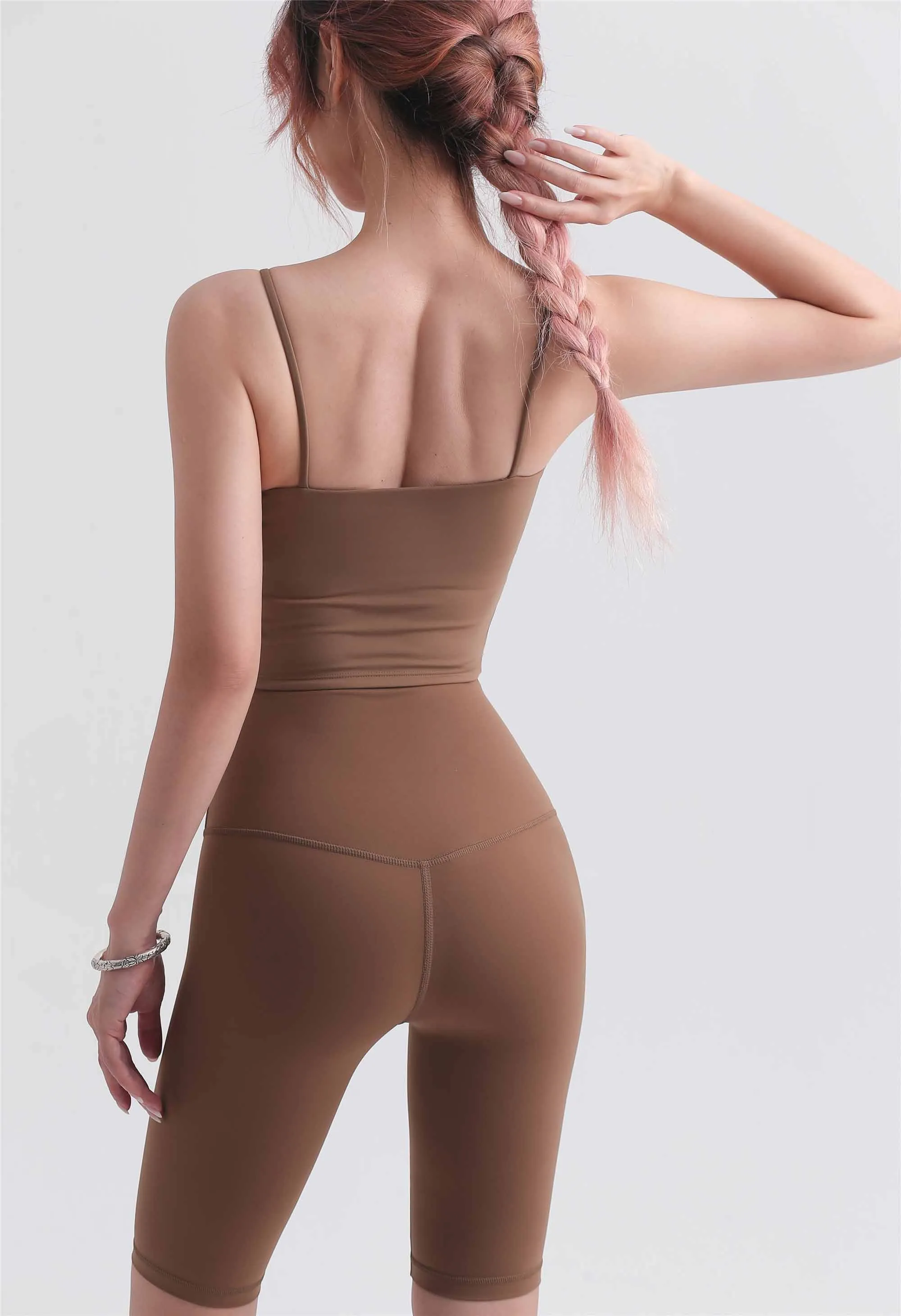 WX1480-LC Lycra Slimming Hot Yoga Bra with Suspenders Sports vest with chest pads Wear fitness underwear over