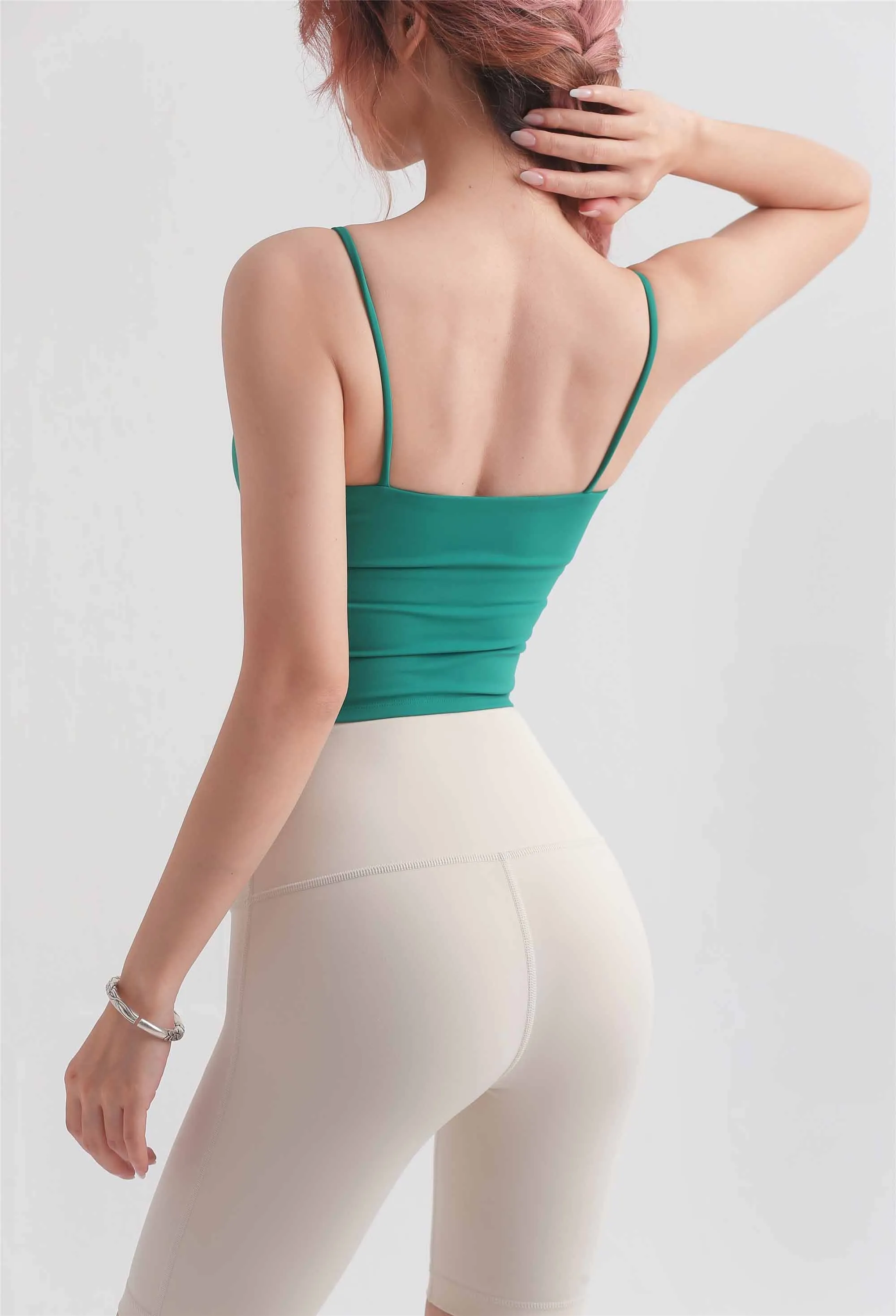 WX1480-LC Lycra Slimming Hot Yoga Bra with Suspenders Sports vest with chest pads Wear fitness underwear over