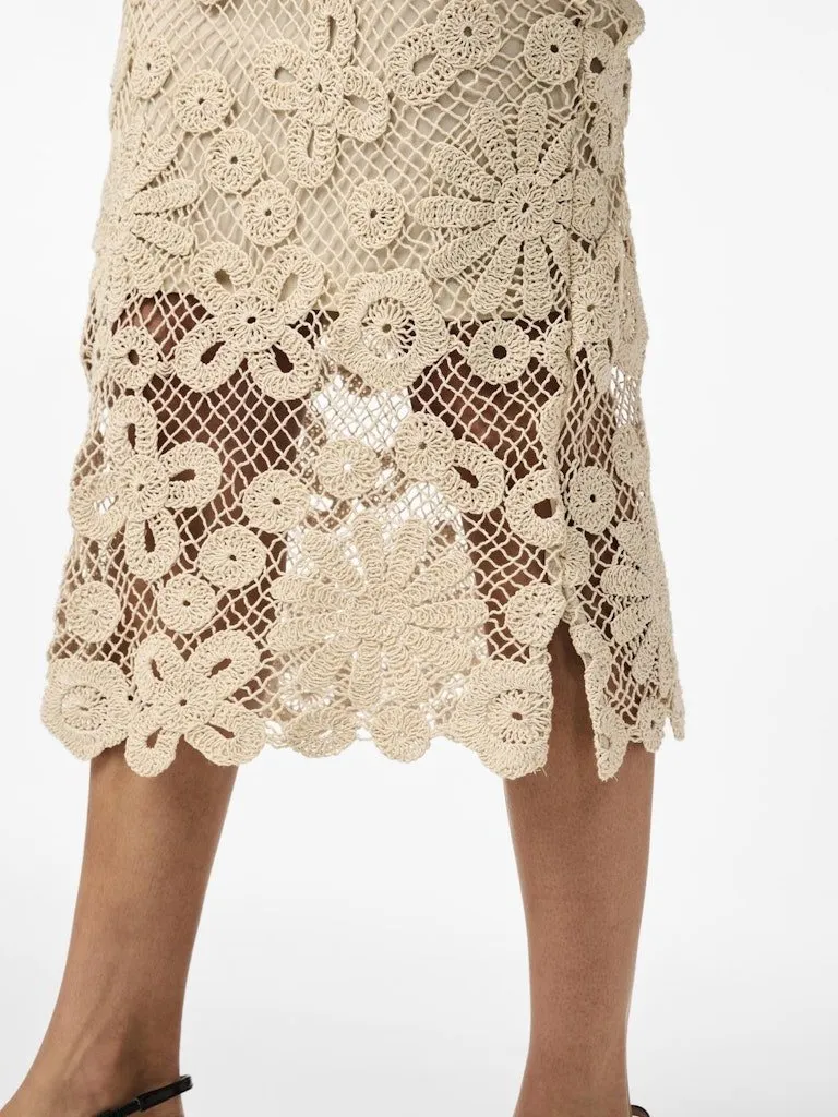 YAS Lelu - Midi crochet nederdel